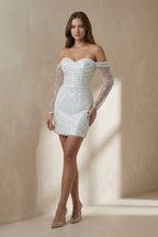 Robe de mariée ivoire en tulle à épaules dénudées décolleté cœur - Harana