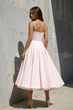 Robe midi en dentelle à fines bretelles - Harana