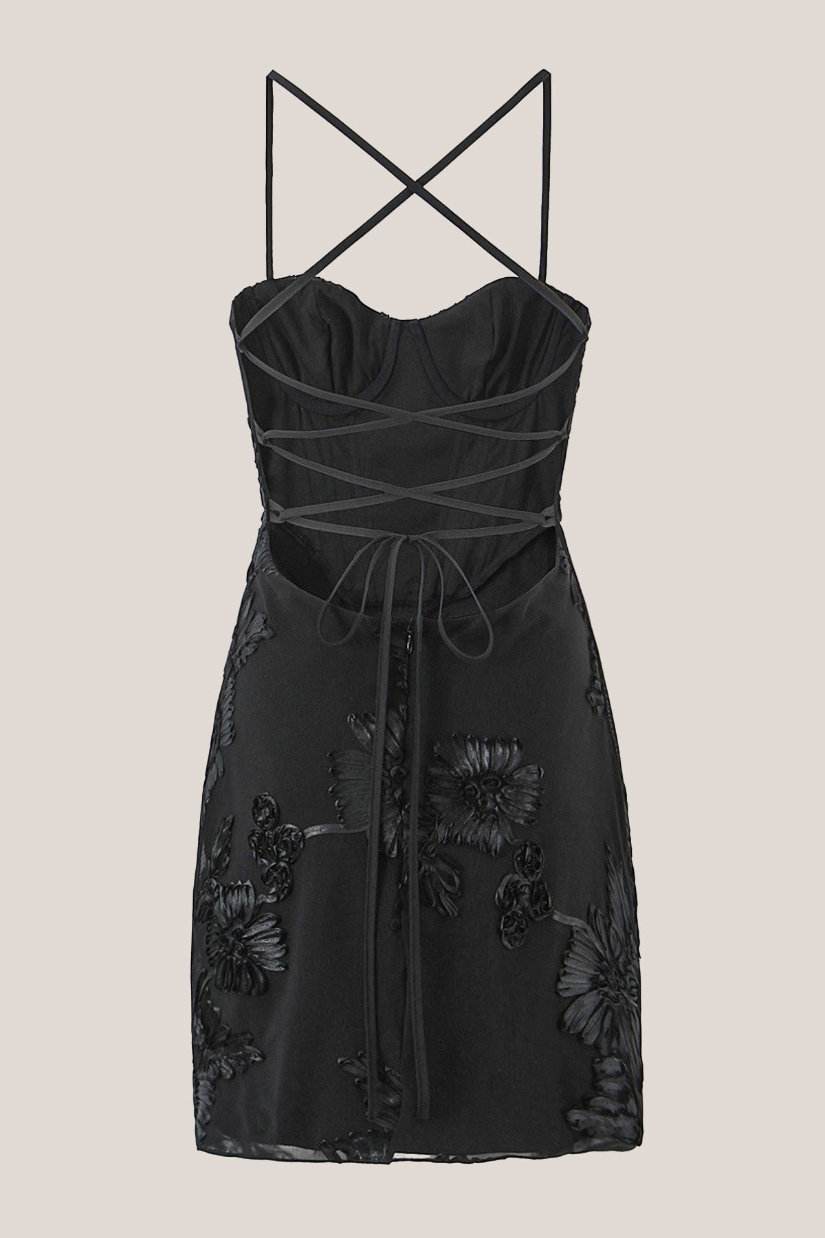 Robe noire courte en coton coupe fourreau à fines bretelles - Harana