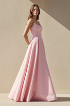 Robe longue rose coupe trapèze - Harana