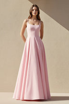 Robe longue rose coupe trapèze - Harana
