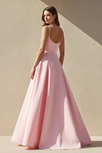 Robe longue rose coupe trapèze - Harana