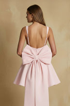 Robe courte rose avec nœud - Harana