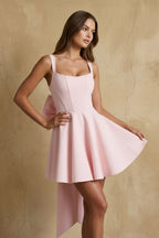 Robe courte rose avec nœud - Harana