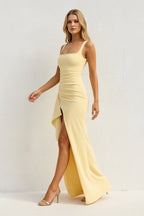 Robe longue avec fente effet drapé - Harana