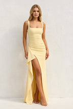 Robe longue avec fente effet drapé - Harana
