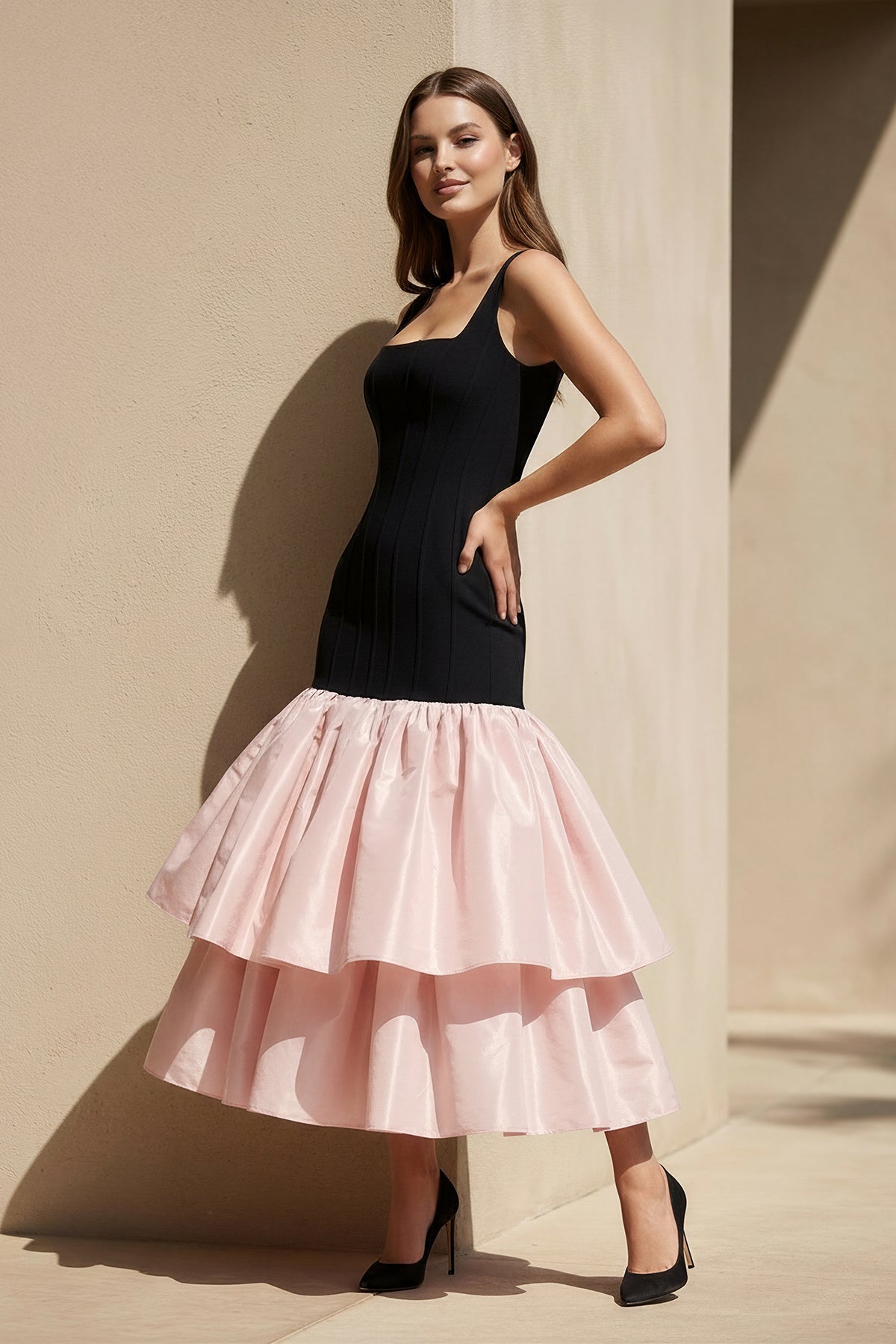 Robe midi à volants - Harana