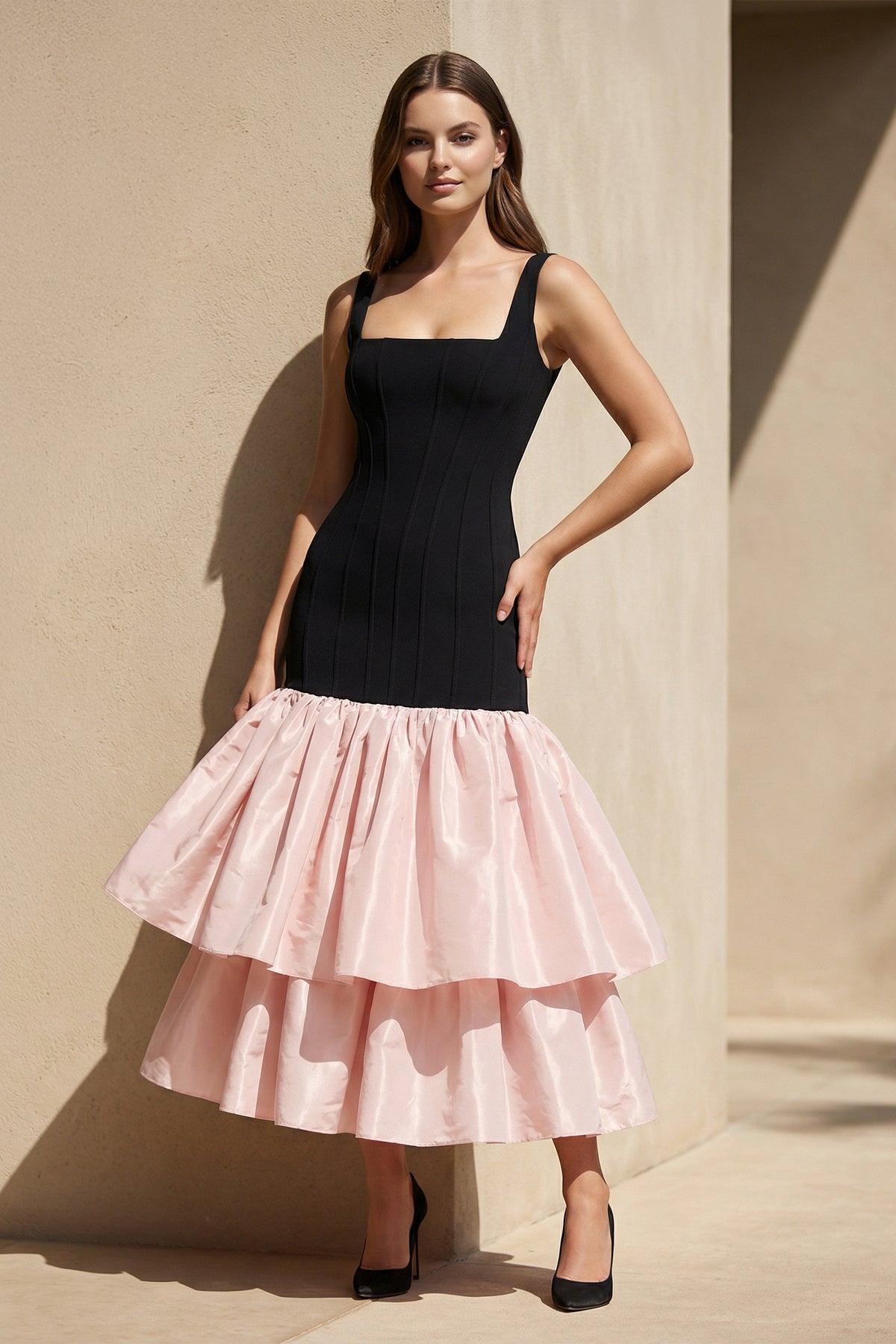 Robe midi à volants - Harana