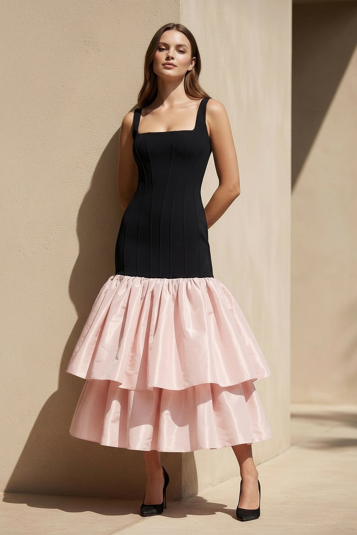 Robe midi à volants - Harana