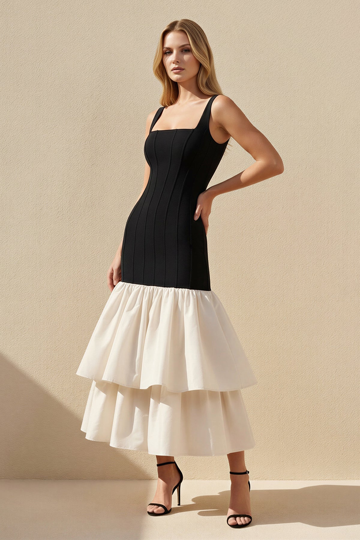 Robe midi à volants - Harana