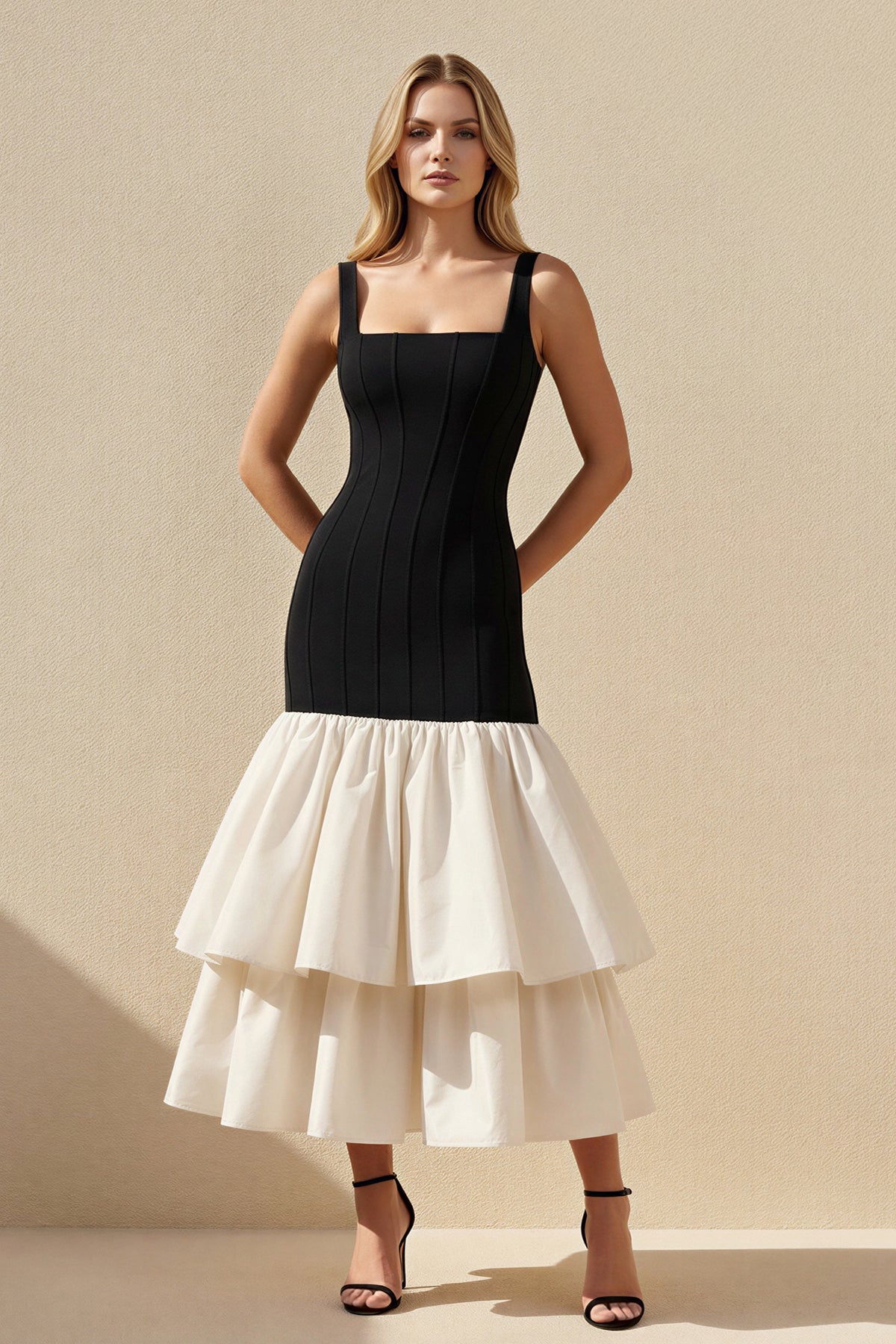 Robe midi à volants - Harana