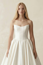 Robe de mariée ivoire courte bustier sans manches à corset - Harana
