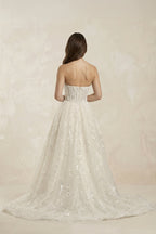 Robe de mariée ivoire trapèze en tulle bustier sans manches - Harana