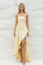 Robe longue jaune bustier - Harana