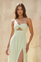 Robe longue mint green bustier - Harana