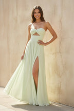 Robe longue mint green bustier - Harana