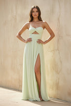 Robe longue mint green bustier - Harana