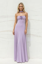 Robe longue lilas bustier - Harana