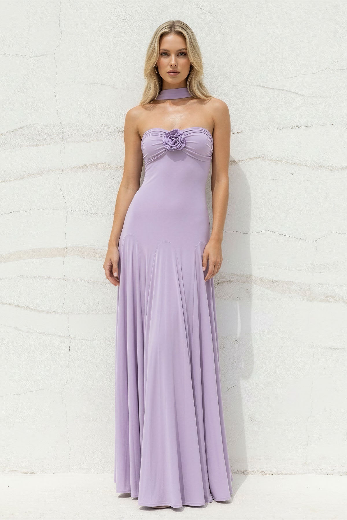 Robe longue lilas bustier - Harana