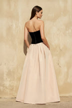Robe longue champagne bustier - Harana