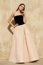 Robe longue champagne bustier - Harana