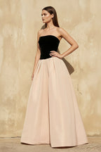 Robe longue champagne bustier - Harana