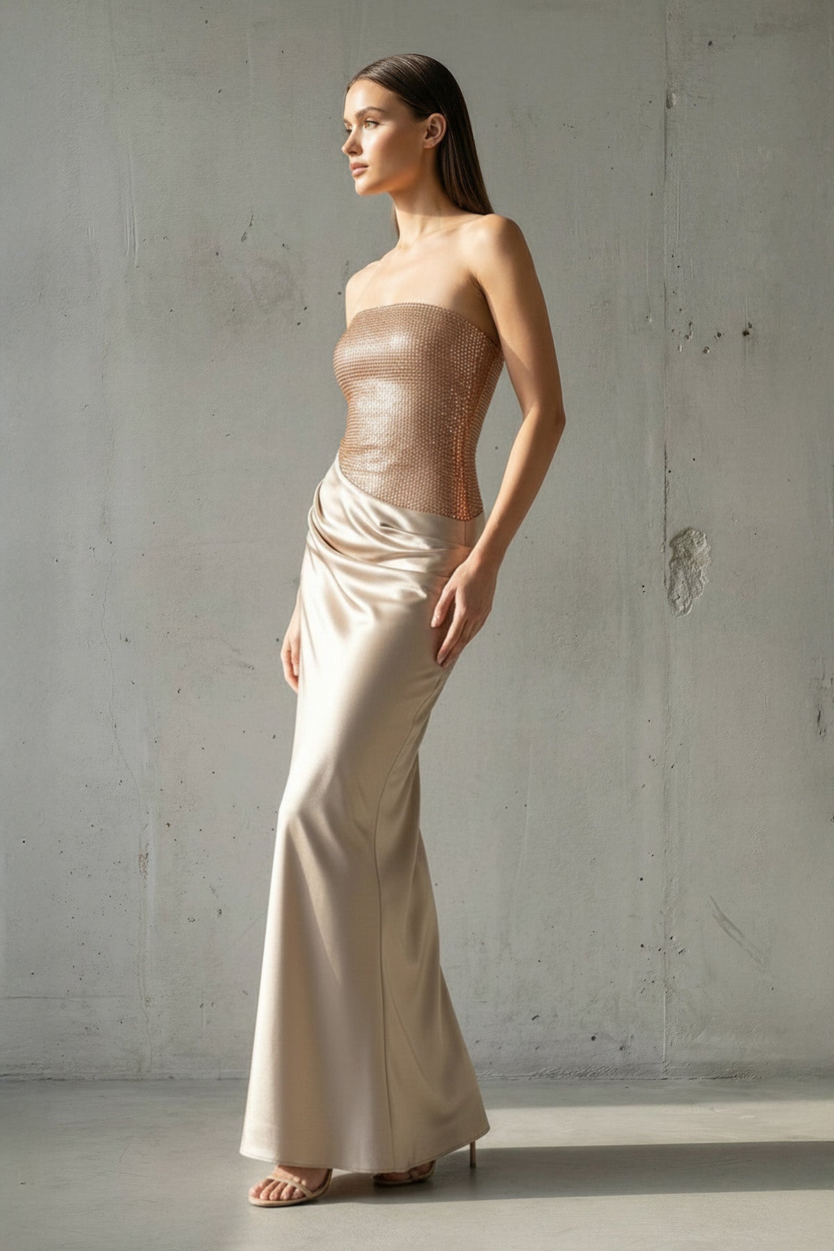 Robe longue bustier perlée - Harana