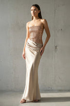 Robe longue bustier perlée - Harana