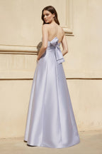 Robe longue lavender grey bustier avec fente - Harana