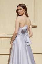 Robe longue lavender grey bustier avec fente - Harana
