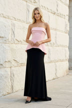 Robe longue black & pink bustier - Harana