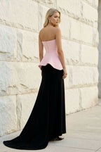 Robe longue black & pink bustier - Harana