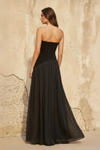 Robe longue bustier plissée - Harana