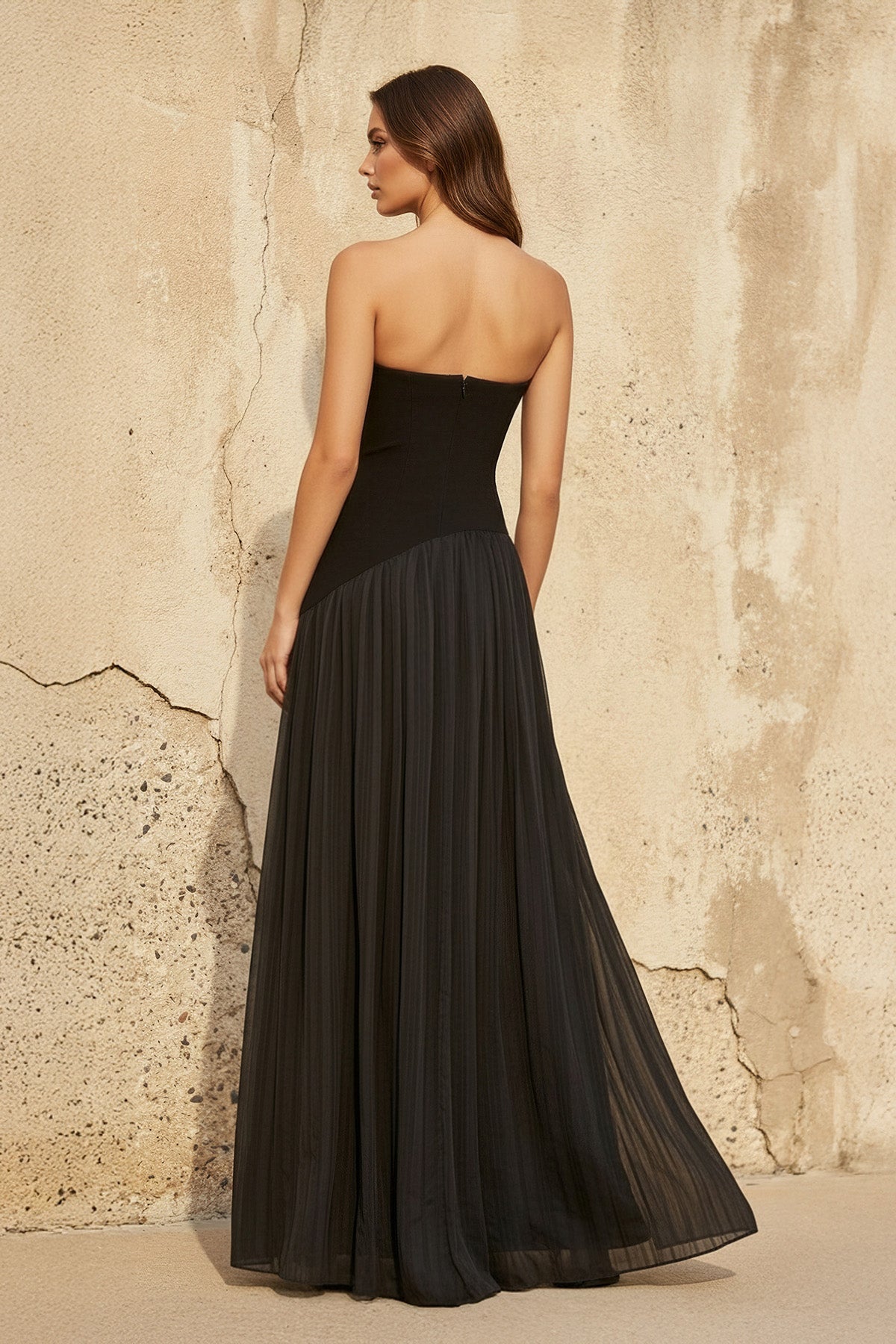 Robe longue bustier plissée - Harana