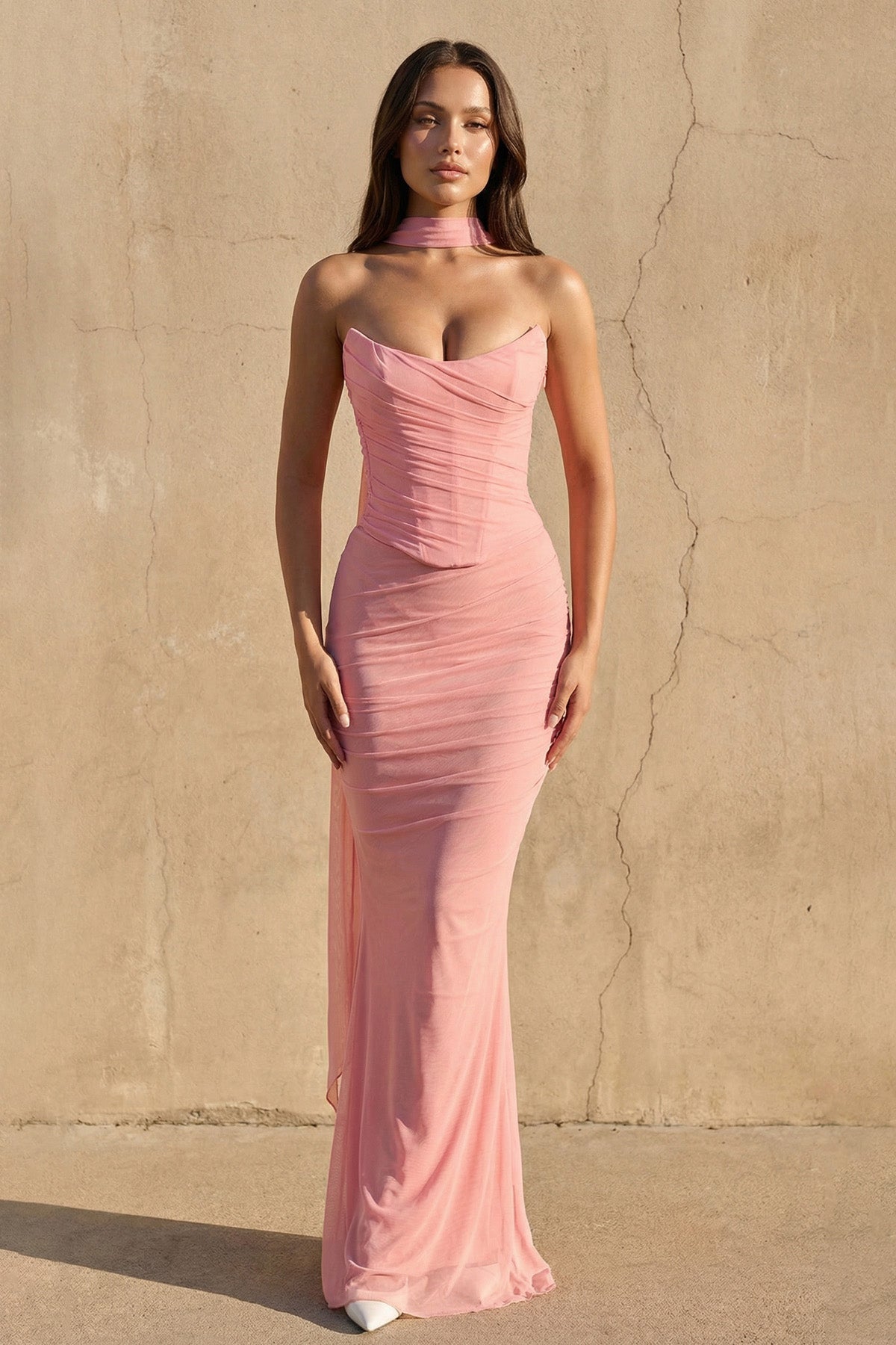 Robe longue bustier plissée - Harana
