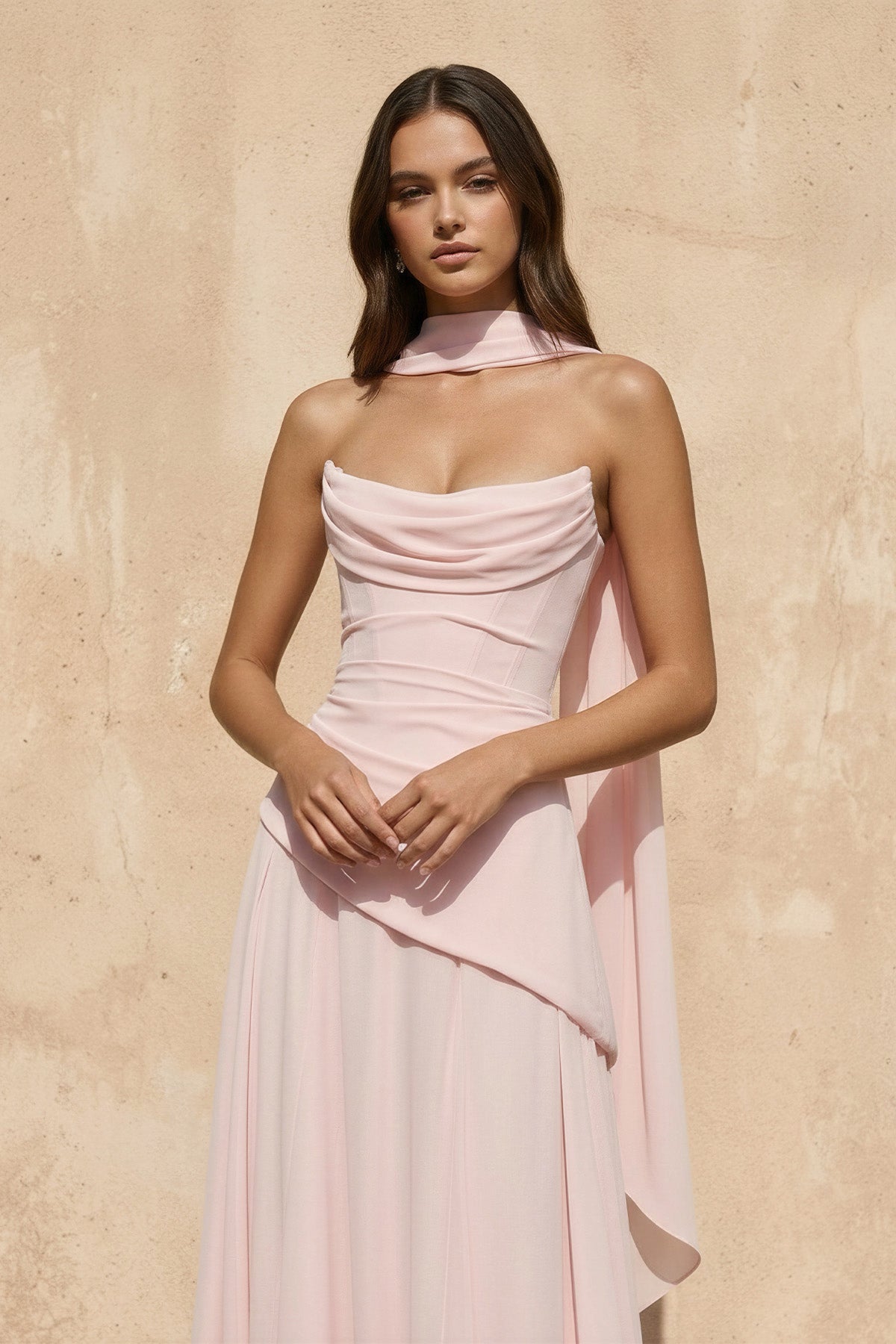 Robe longue bustier plissée - Harana