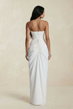 Robe longue bustier avec fente plissée - Harana