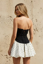 Robe courte black & white bustier - Harana