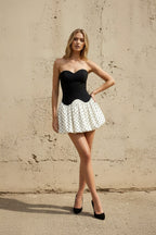 Robe courte black & white bustier - Harana