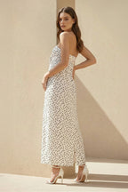 Robe longue blanc bustier avec nœud - Harana