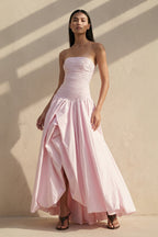 Robe longue bustier effet drapé - Harana