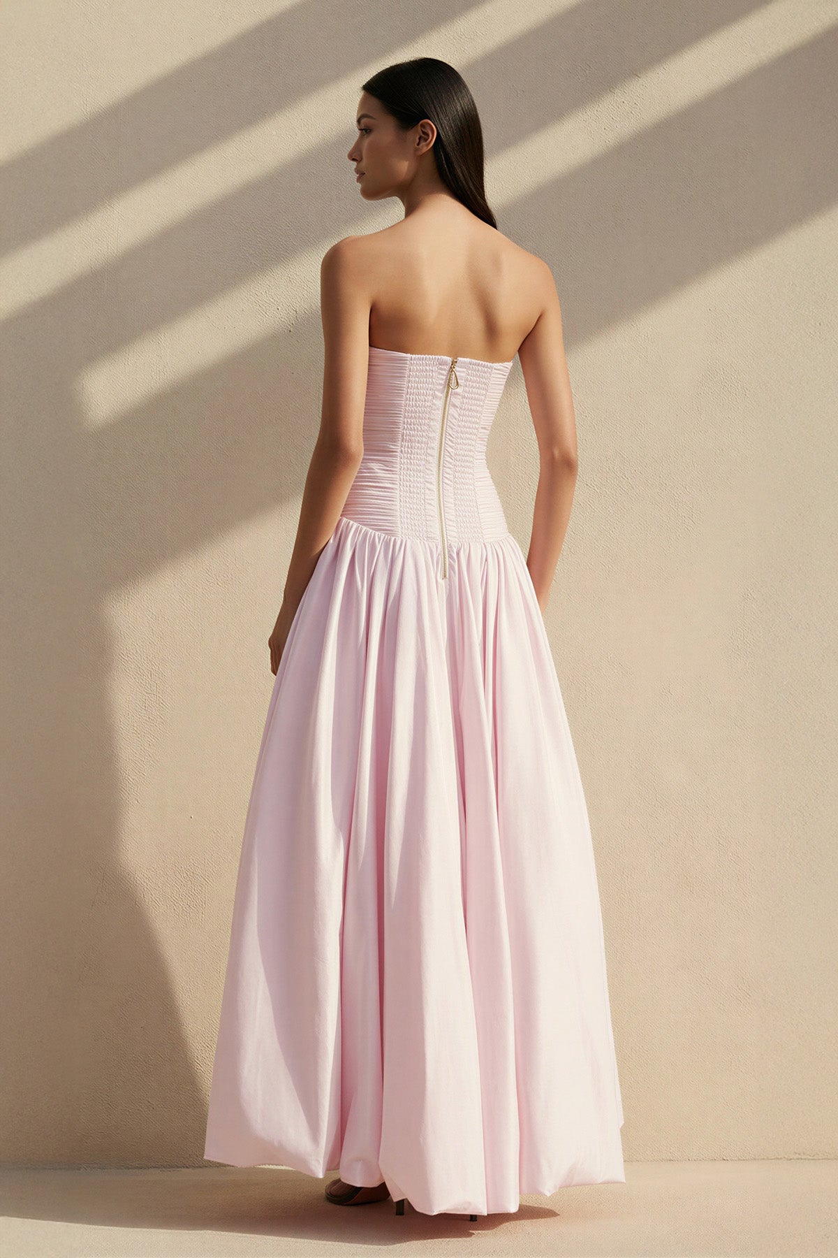 Robe longue bustier effet drapé - Harana