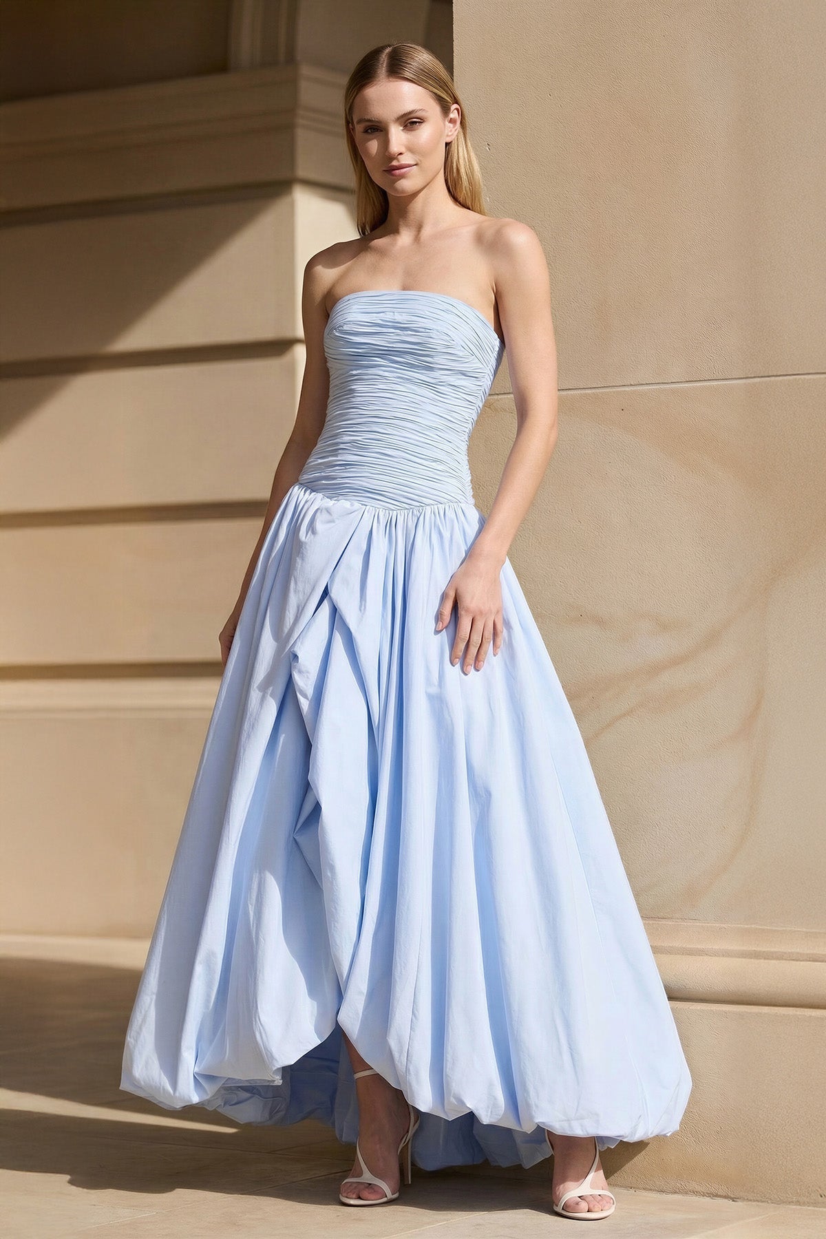 Robe longue bustier effet drapé - Harana