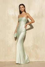Robe longue bustier effet drapé - Harana