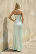 Robe longue bustier effet drapé - Harana