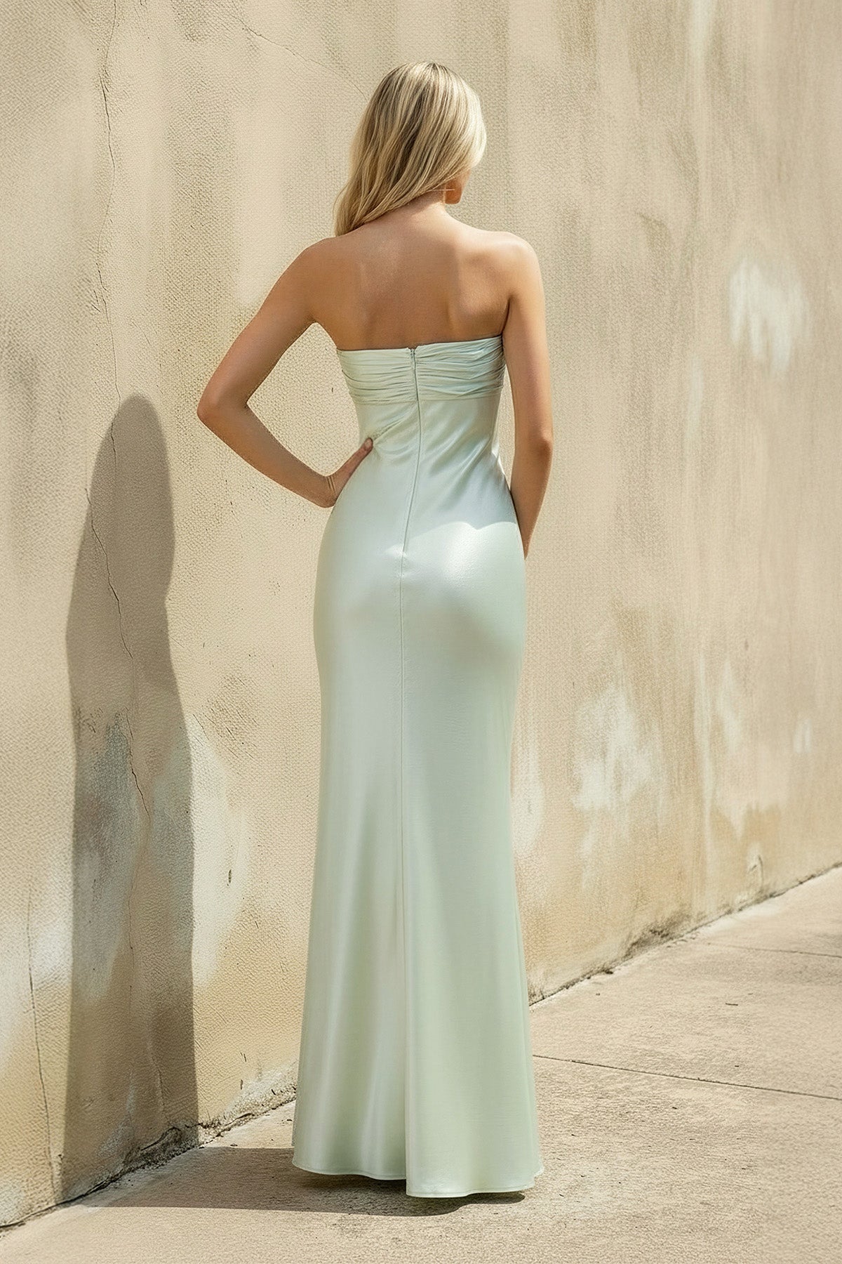 Robe longue bustier effet drapé - Harana