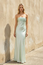 Robe longue bustier effet drapé - Harana