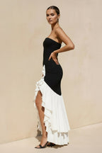 Robe longue bustier à volants - Harana