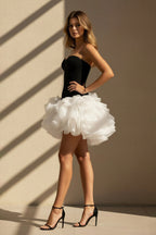 Robe courte bustier à volants - Harana