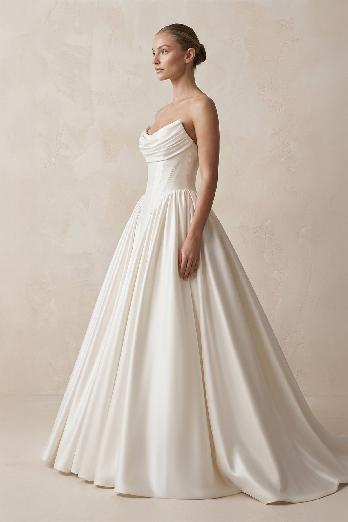 Robe de mariée blanc courte bustier sans manches à corset - Harana